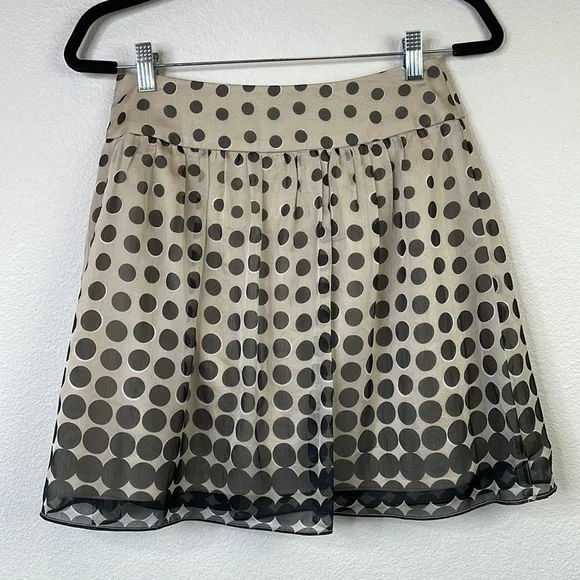 The Limited Black and Tan pokadot flowy miniskirt size 0 - Picture 2 of 3